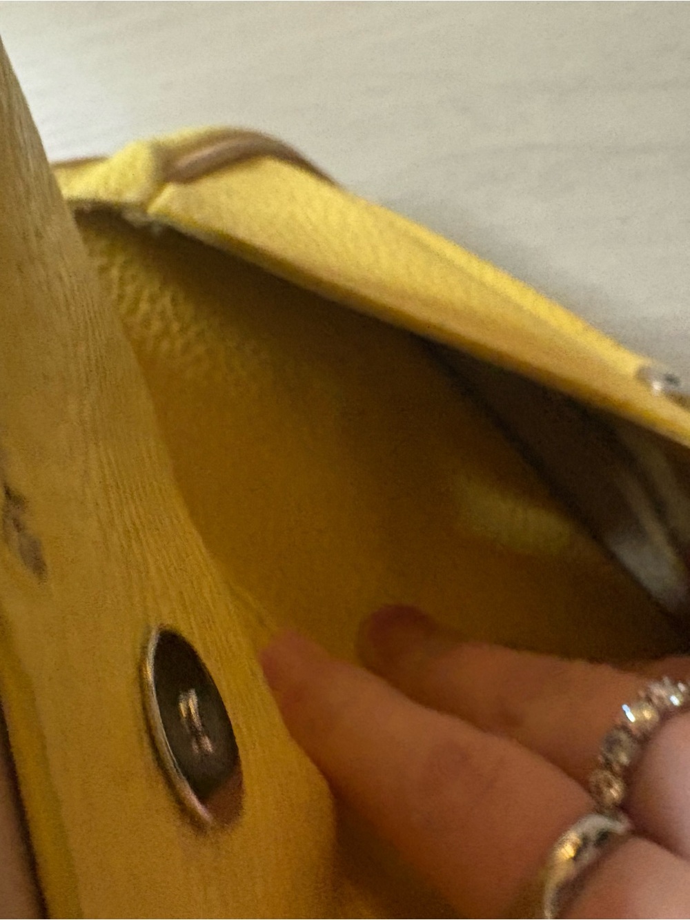 Dooney & Bourke Yellow Shoulder Bag with Tan Trim - Picture 6 of 15